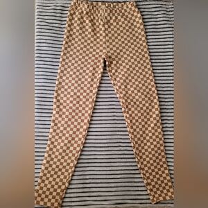 Gap Girl Checkered Sherpa-Lined Leggings Size 14-16 XXL